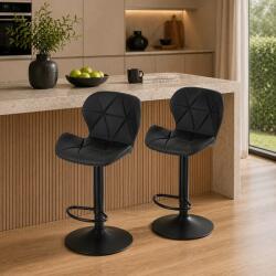 ARTOOL Set 2 scaune bar Artool West, rotative, piele ecologica neagra (3977_1-S2)