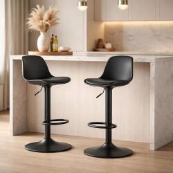 ARTOOL Set 2 scaune de bar Artool Hoga, rotative, reglabile, negre, 38x40x81-102 cm (3773_1-S2)