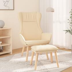 vidaXL Scaun de relaxare cu taburet, crem, textil GartenMobel Dekor (3097884)