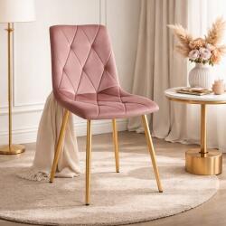 ARTOOL Scaun Libra pentru bucatarie sau living, catifea roz, picioare aurii (4018_1)