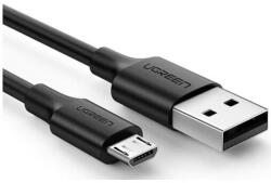 UGREEN Töltő- és adatkábel, Gyorstöltés, USB/Micro-USB, nikkelezett PVC, 2 m, Fekete