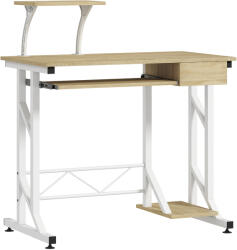 HomCom Masă de birou Masă de studiu cu tavă pentru tastatură și sertar Masă pentru calculator pentru birou 90x50x100 cm Stejar | Aosom Romania (920-018V00AK)