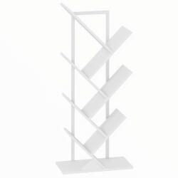 HOMCOM Bibliotecă în formă de copac, 7 niveluri, mobilier de depozitare industrial cu cadru din oțel, 50x24x109cm, alb | Aosom Romania (836-616V91WT) Biblioteca