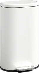 HomCom Coș de gunoi pentru bucătărie 30 L, coș cu pedală cu capac Soft-Close, pedală din metal, alb crem, 36, 5 X 31 x 61 cm | Aosom Romania (851-060V00CW) Cos de gunoi