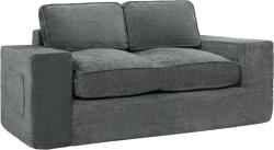 HOMCOM Canapea 2 locuri din chenille, canapea de living 156 cm, șezut și cotiere late căptușite, 2 perne, gri | Aosom Romania (83B-963V00GY) Canapea