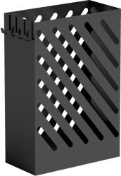 HOMCOM Suport pentru Umbrele de Design cu Tavă pentru Colectarea Picăturilor și 4 Cârlige din Metal, 28x14x41cm, Negru | Aosom Romania (837-551V00BK)