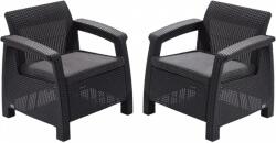 Keter Set 2 fotolii de gradina Corfu Duo - Grafit Gri Rece EE (KT258976)