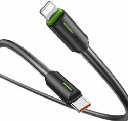 USAMS USB-C kábel a Lightning Usamshoz 1 m, 30 W, fekete, adatátvitel 480 Mbps