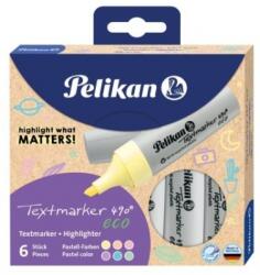Pelikan Textmarker 490 eco Pelikan, set 6 culori pastel 823432
