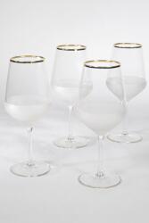 Hermia Wine Glass Set (4 Pieces) Gold Transparent Nish 530