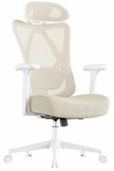 SONGMICS Ergonomikus irodai szék, állítható deréktámasszal és fejtámlával, 70x70x125 cm, cappuccino bézs