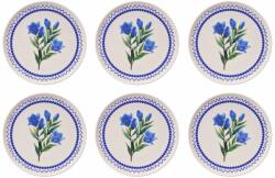  Hermia Dessert Plate Set (6 Pieces) Blue Green White Blue Branch