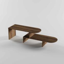 Hanah Home Coffee Table Set Walnut Puzzle - Walnut