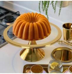 Hermia Cake Serving Plate Gold Pst 01 - Gold