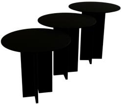 Hanah Home Dohányzóasztal szett Black Leo (55 + 50 + 45) - Fekete