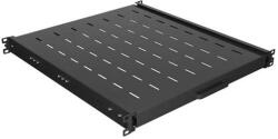 Lanberg 19" kihúzható polc/tálca 500mm, 1U/445X500mm, maximum terhelhetőség 35kg, fekete AK-1021-B (AK-1021-B)