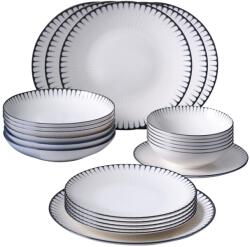 Hermia Dinner Set (24 Pieces) White Black GBSATN24KY4R33063