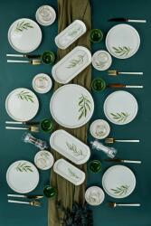 Hermia Breakfast Set (23 Pieces) White Green Light Green Botanic 23KH - Green