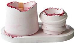Aberto Design Candle Set (3 Pieces) Pink White Glamour Candle 35ST