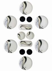 Hermia Breakfast Set (14 Pieces) White Black Grey Infinity 14