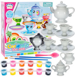 MalPlay Set creativ, set de ceai din porțelan de pictat, 3 ani + (13D5A4) Bucatarie copii
