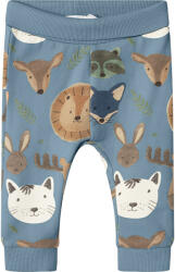 NAME IT Pantaloni bebe sport, pufoși, băieti, gri/bej animale, 56/74 albastru (1435E1)