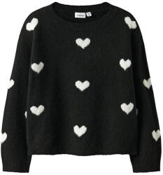NAME IT model de inimă tricotate pulover pentru fete negru/alb (14A6E1)