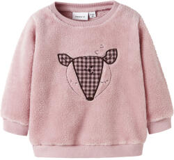NAME IT pulover fată teddy cu model violet (14A6A6)