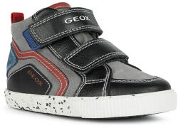 GEOX pantofi de băieți cu toc înalt și curea cu velcro negru/roșu (1330C4)