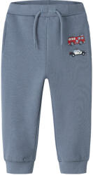 NAME IT Pantaloni trening baieti pufoși albastru/gri/gri asfalt cu masinute, 92-122 albastru (14ABA9)