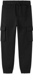 NAME IT pantaloni de petrecere a timpului liber băiat pufos cu buzunar lateral Negru/Negru (147BB4)