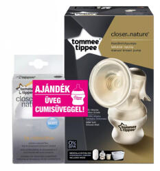 Tommee Tippee Pompă de sân manuală si biberon sticlă 150 ml, Closer to Nature (12F830)