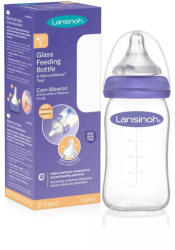 Lansinoh Biberon de sticlă cu tetina cu debit lent Natural Wave -160 ml (110FCD)