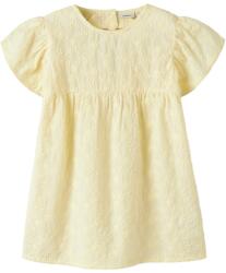 NAME IT Rochie fete fără mâneci cu volane pe umeri, alb/galben, 80-110 galben (14D2E9)