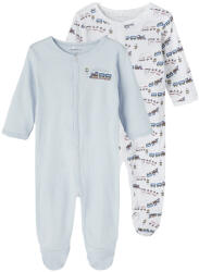 NAME IT Set de 2 pijamale cu mânecă lungă pentru băieți, cu fustă alb imprimat/albastru fny (12F923)