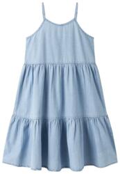 NAME IT Rochie fete blugi cu bretele spaghetti și volane, 116-152 albastru fermier deschis (14DC45)