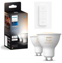 Philips SZETT 2x dimmelhető LED izzó Philips Hue White Ambiance GU10/4, 2W/230V + fényerőszabályzó P6173+P4252 (P6173B)