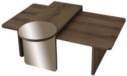 Hanah Home Coffee Table Set Bronze Walnut Luna 2 - Bronze, Walnut