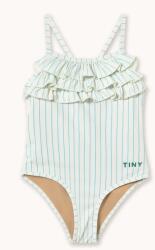 Tinycottons egyrészes gyerek fürdőruha CYAN FINE STRIPES SWIMSUIT - fehér 104