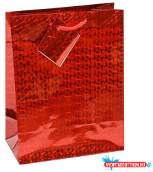 Creative Dísztasak CREATIVE Special Hologram M 18x23x10 cm egyszínű piros sodort füles