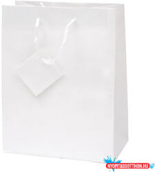 Creative Dísztasak CREATIVE Special Simple M 18cm x 23cm x 10 cm egyszínű fehér zsinórfüles