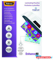 Fellowes Lamináló fólia FELLOWES A/4 80 mikron fényes 100/csom - nyomtassotthon
