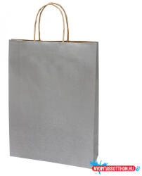Creative Dísztasak CREATIVE Classic Simple L 26x35x8 cm kraft egyszínű ezüst sodort füles