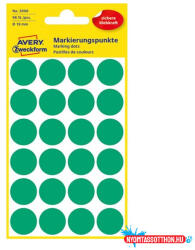 AVERY Etikett AVERY 3006 jelölőpont 18mm zöld 96 darabos
