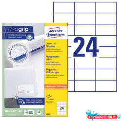 AVERY Etikett AVERY 3474 70x37mm univerzális 2400 címke/doboz 100 ív/doboz