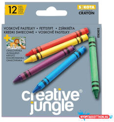 Creative Jungle Zsírkréta CREATIVE JUNGLE Grey kerek hegyezett 12 színű