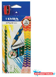 LYRA Színes ceruza LYRA Groove Slim háromszögletű vékony 12 darabos+hegyező