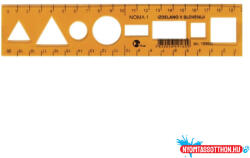 Optima Sablon vonalzó OPTIMA narancssárga 20cm