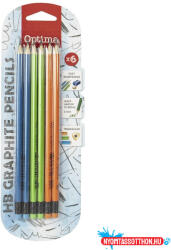 Optima Grafitceruza OPTIMA HB háromszögletű radíros 6 darabos