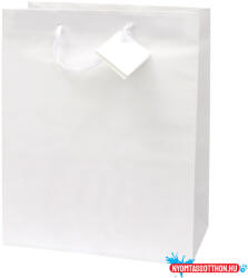 Creative Dísztasak CREATIVE Special Simple L 26cm x 32cm x 12 cm egyszínű fehér zsinórfüles